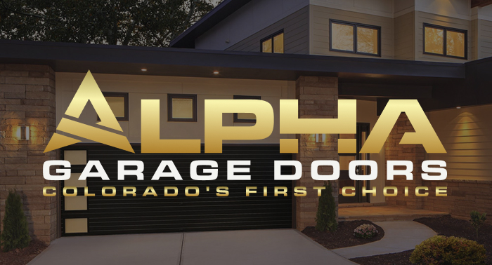 alpha logo with modern house in the background